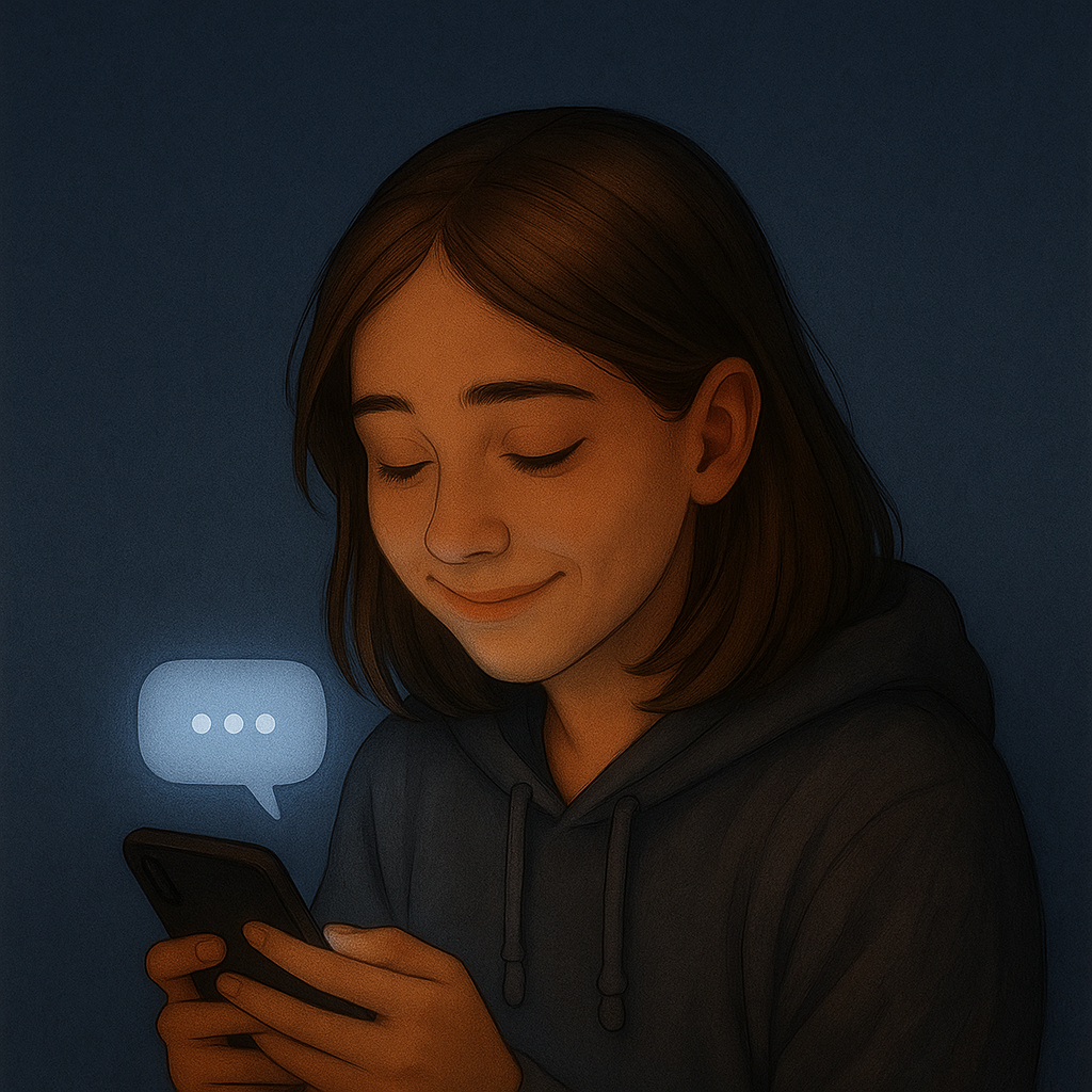 Giulia che chatta con Hiro